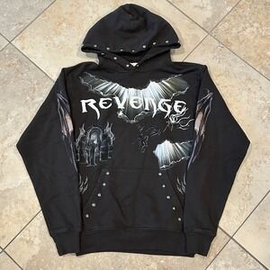Revenge x Diablo IV Hoodie Mens XS Black Graphic Rare Limited Edition Streetwear